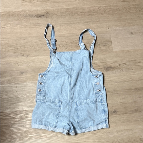 American Eagle Outfitters Light Blue Denim Overalls Shortalls Bibs Square Neck - Picture 1 of 6